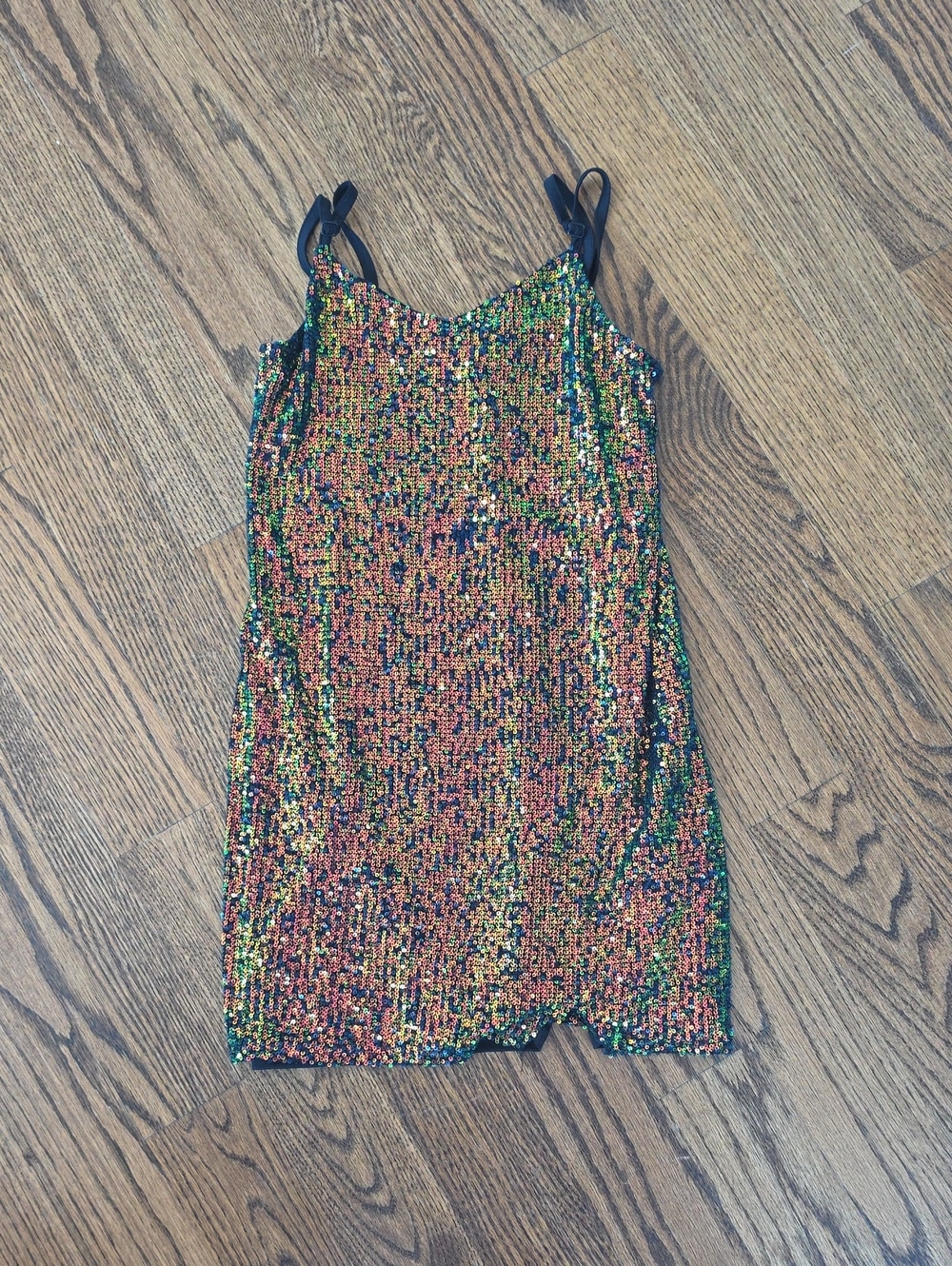 art class Multicolor Sequin Slip Dress with Black Straps